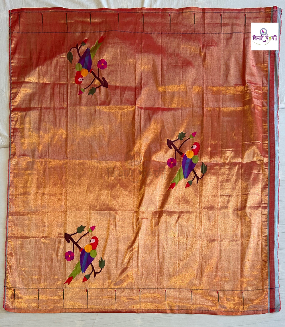 Handloom Pure Tissue Paithani Blouse Piece - 2