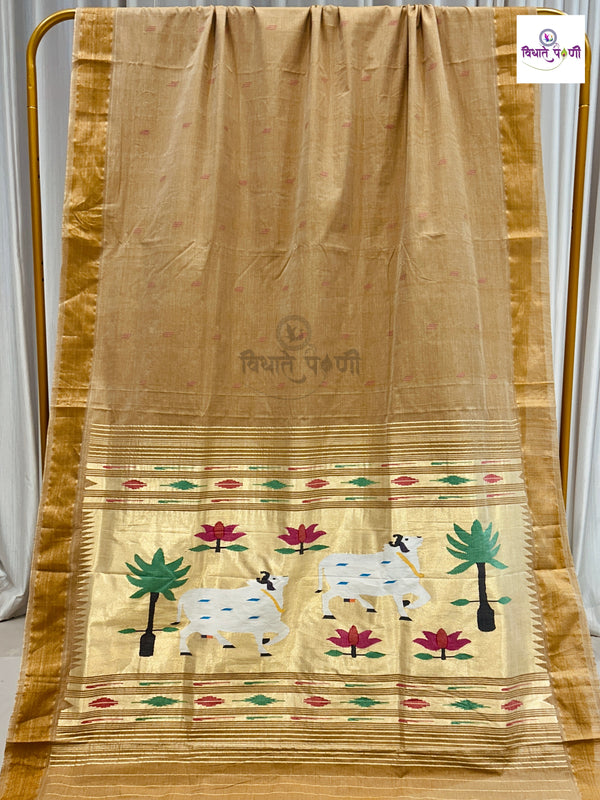 Handloom Pure Cotton Paithani Saree- Pichwai