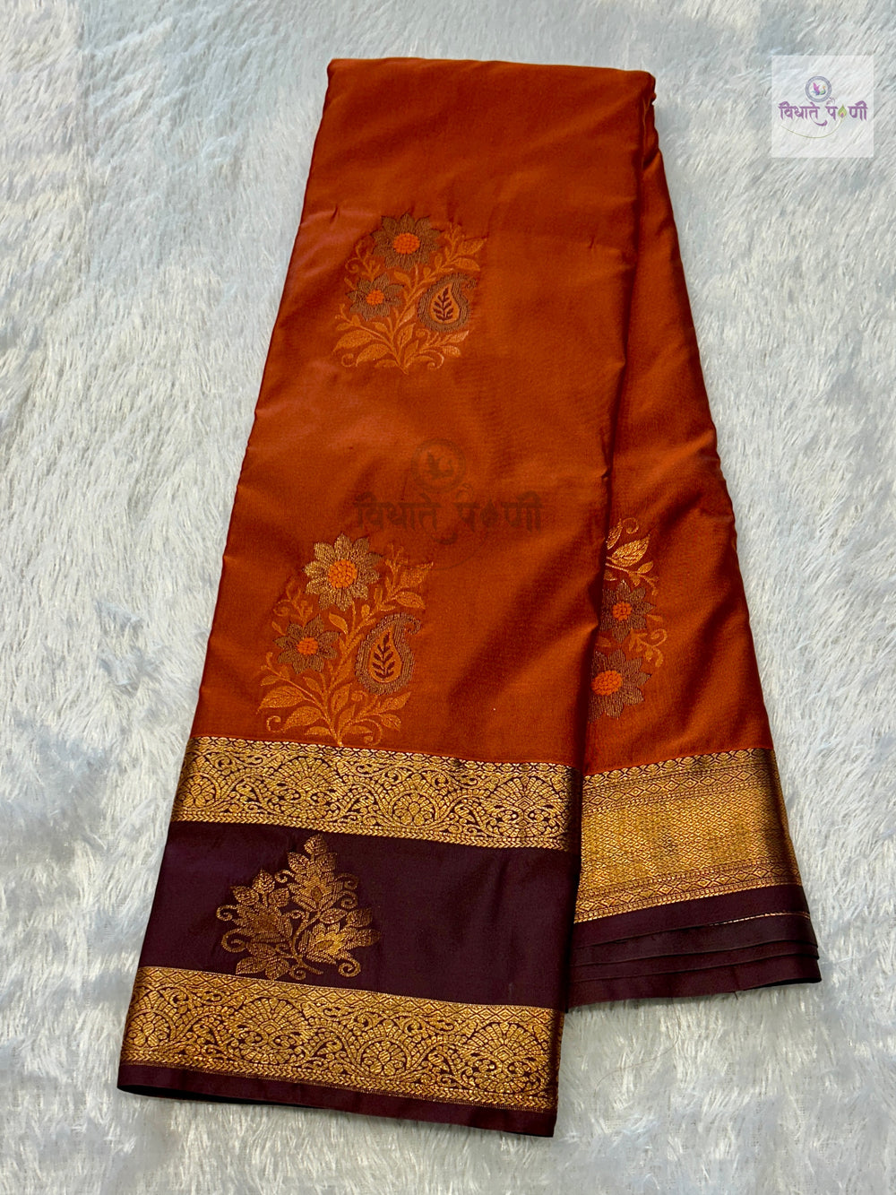 Gadhwal Semi Silk Saree — the full saree — Vidhate Paithani