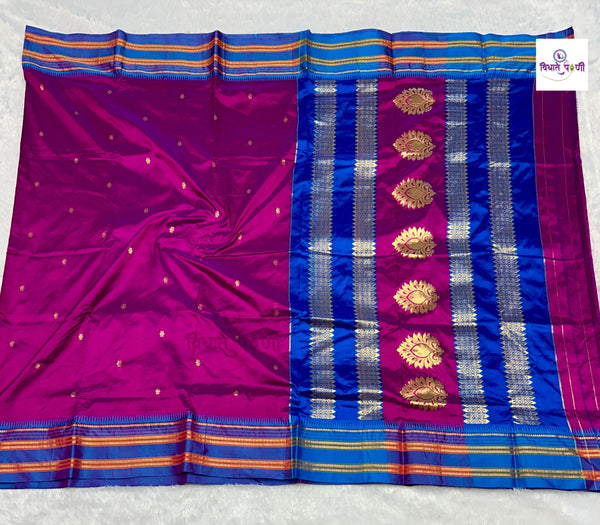 Narayanpeth Single Ply Pure Silk Saree - Magenta