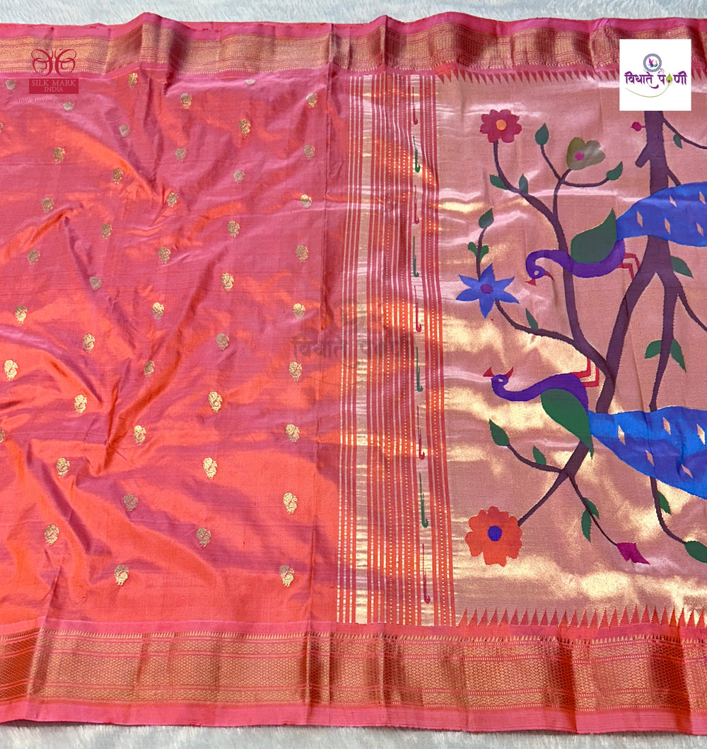 Designer Pallu Paithani Saree - Elegant Peacock