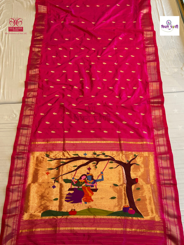 Designer Pallu Paithani Saree - Radha Krishna