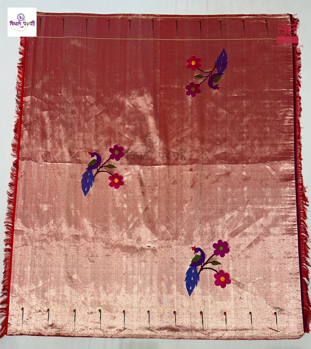 Handloom Pure Tissue Paithani Blouse Piece - 8