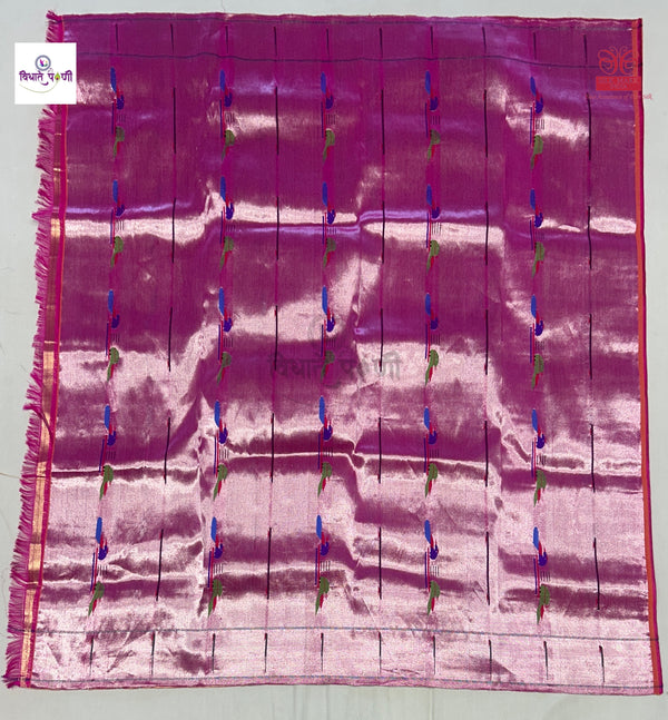 Handloom Pure Tissue Paithani Blouse Piece - 6