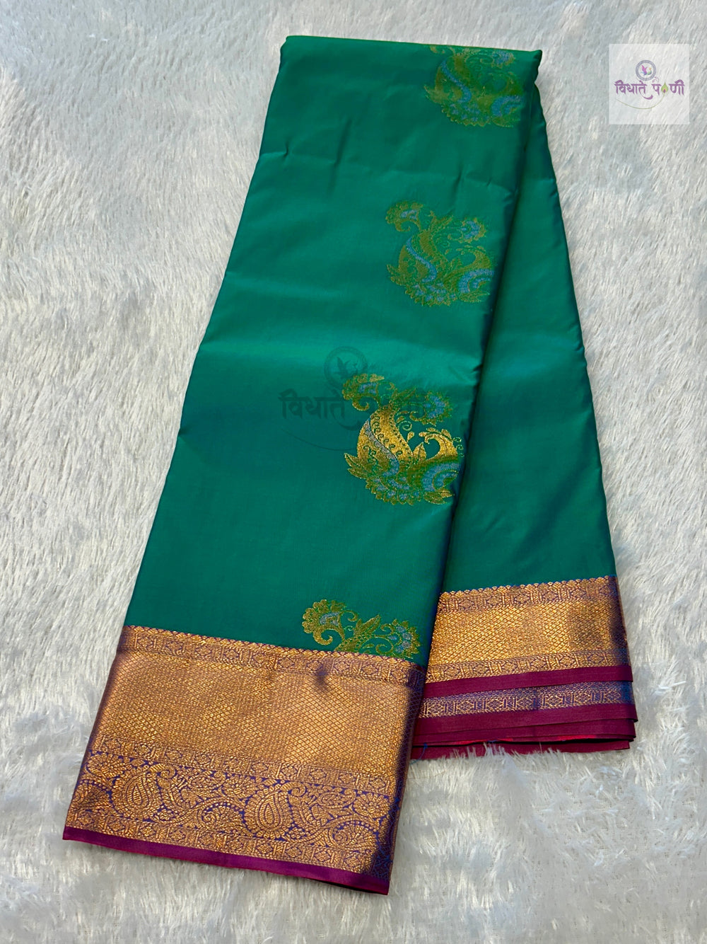 Gadhwal Semi Silk Saree — the full saree — Vidhate Paithani