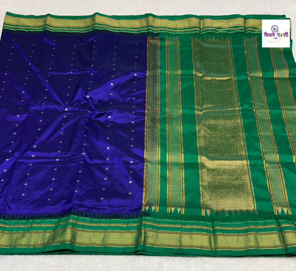 Traditional Pure Silk Irkal Butta Sarees - Blue