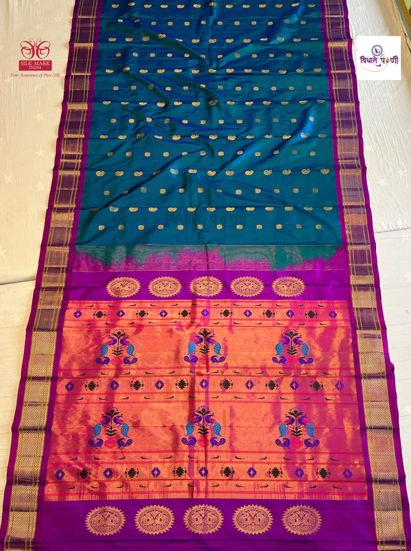 Handloom Pure Silk Maharani Paithani Saree- Morpankhi