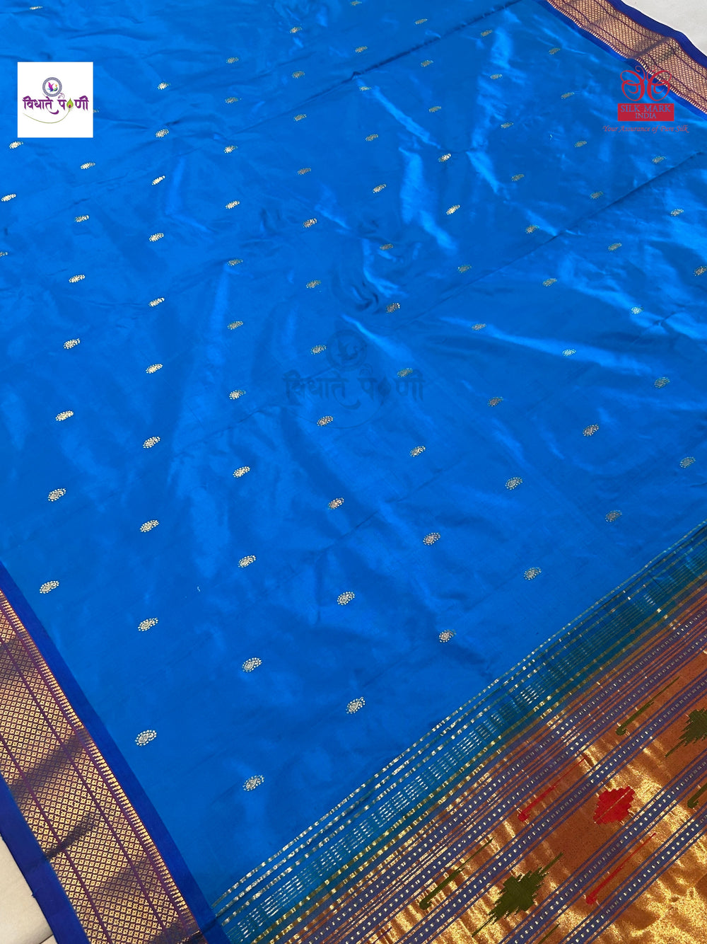 Handloom Pure Silk Double Pallu Paithani Saree - Ananda