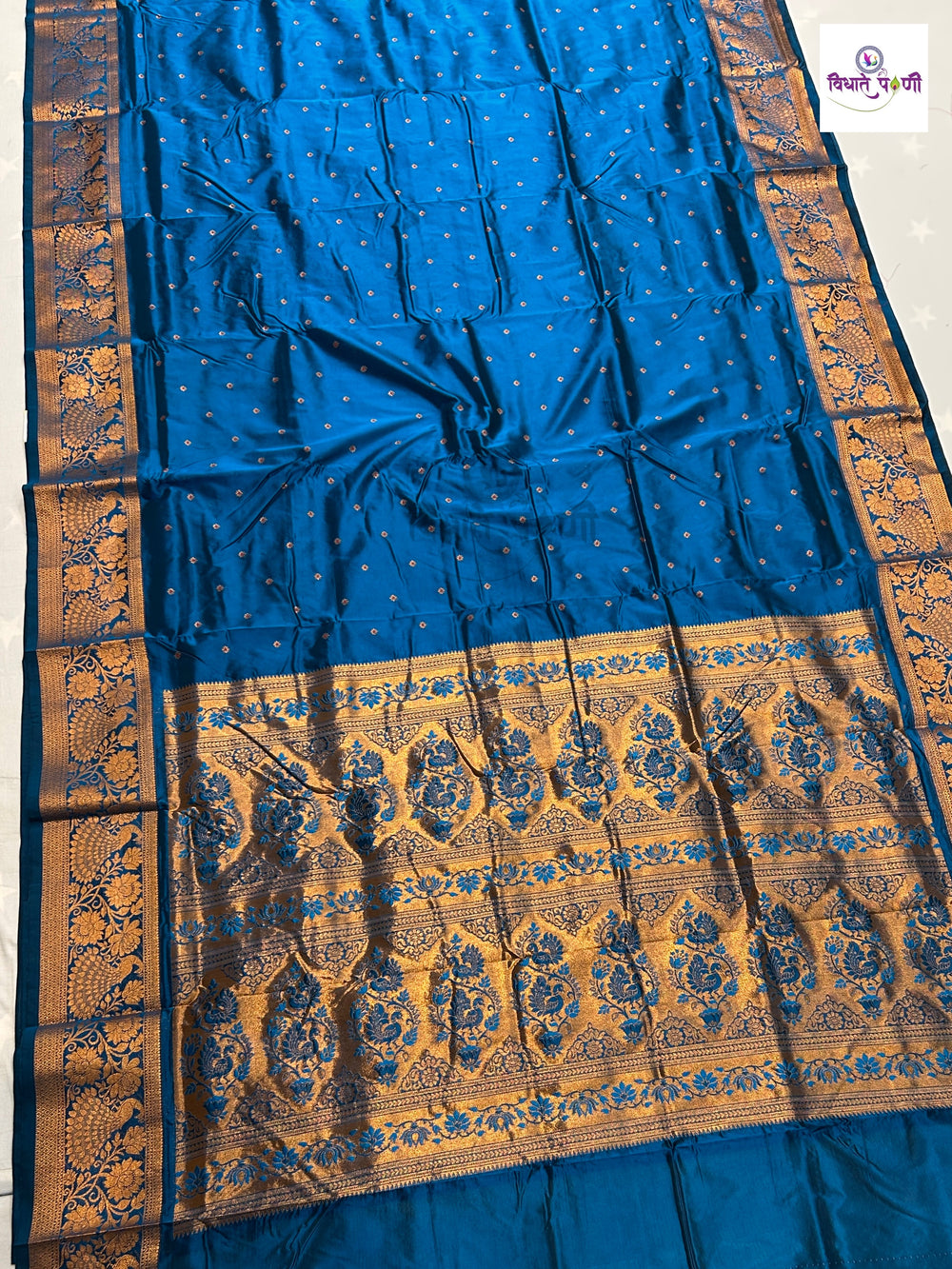 Kalanjali Soft Silk Paithani Saree - Sulphate Blue