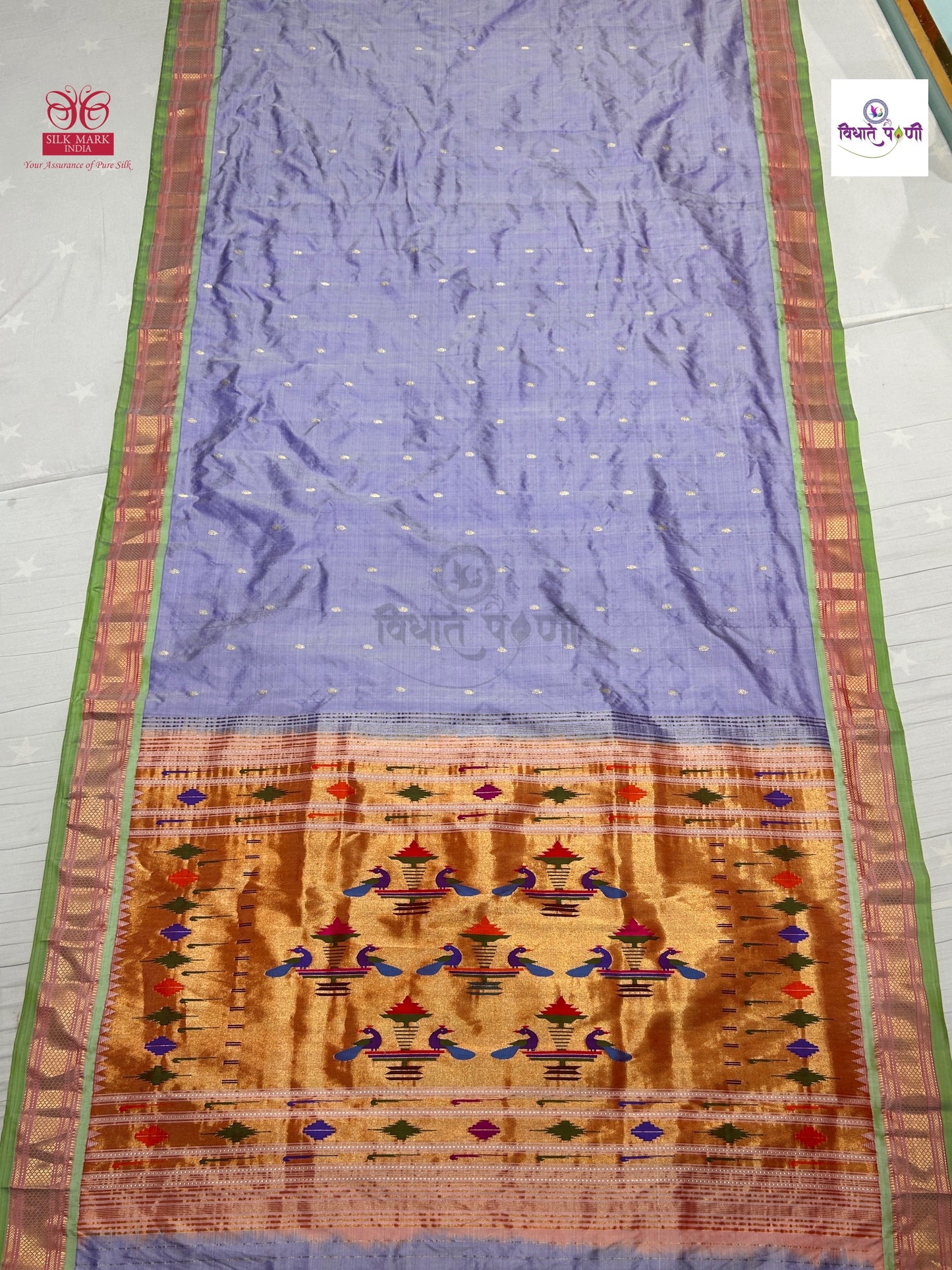 Handloom Pure Silk Double Pallu Paithani Saree