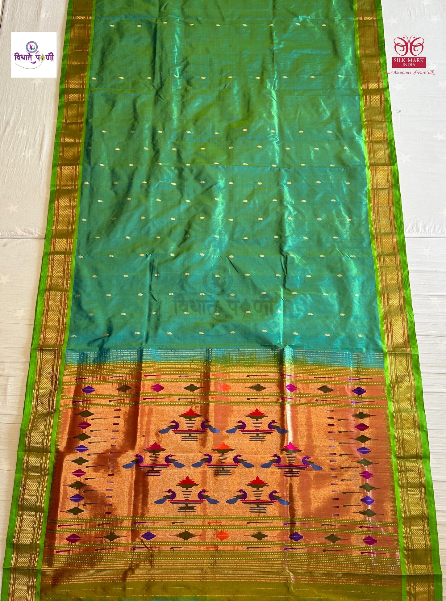 Handloom Pure Silk Double Pallu Paithani Saree