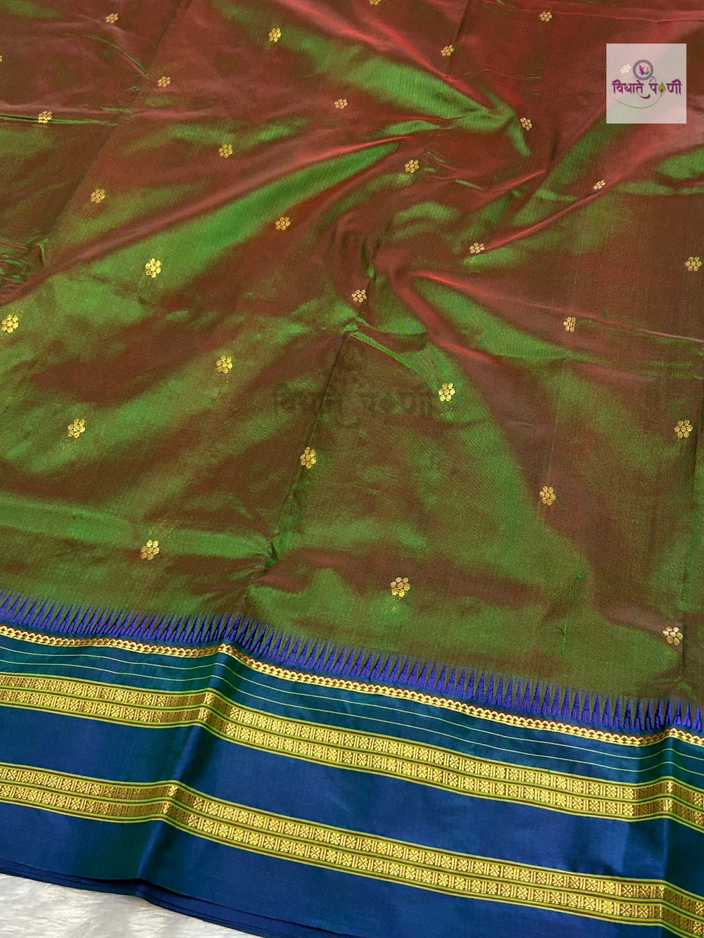 Narayanpeth Single Ply Pure Silk Saree- Anjeri