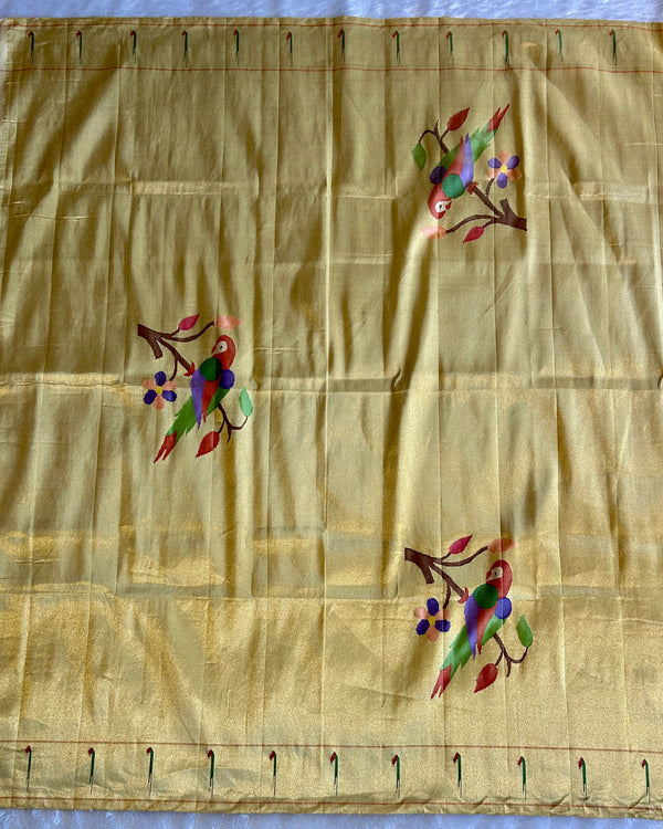 paithani blouse piece- golden