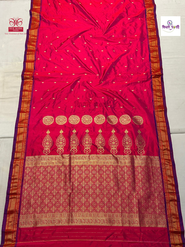 Vintage Handloom Pure Silk Paithani Saree - Dalimbi