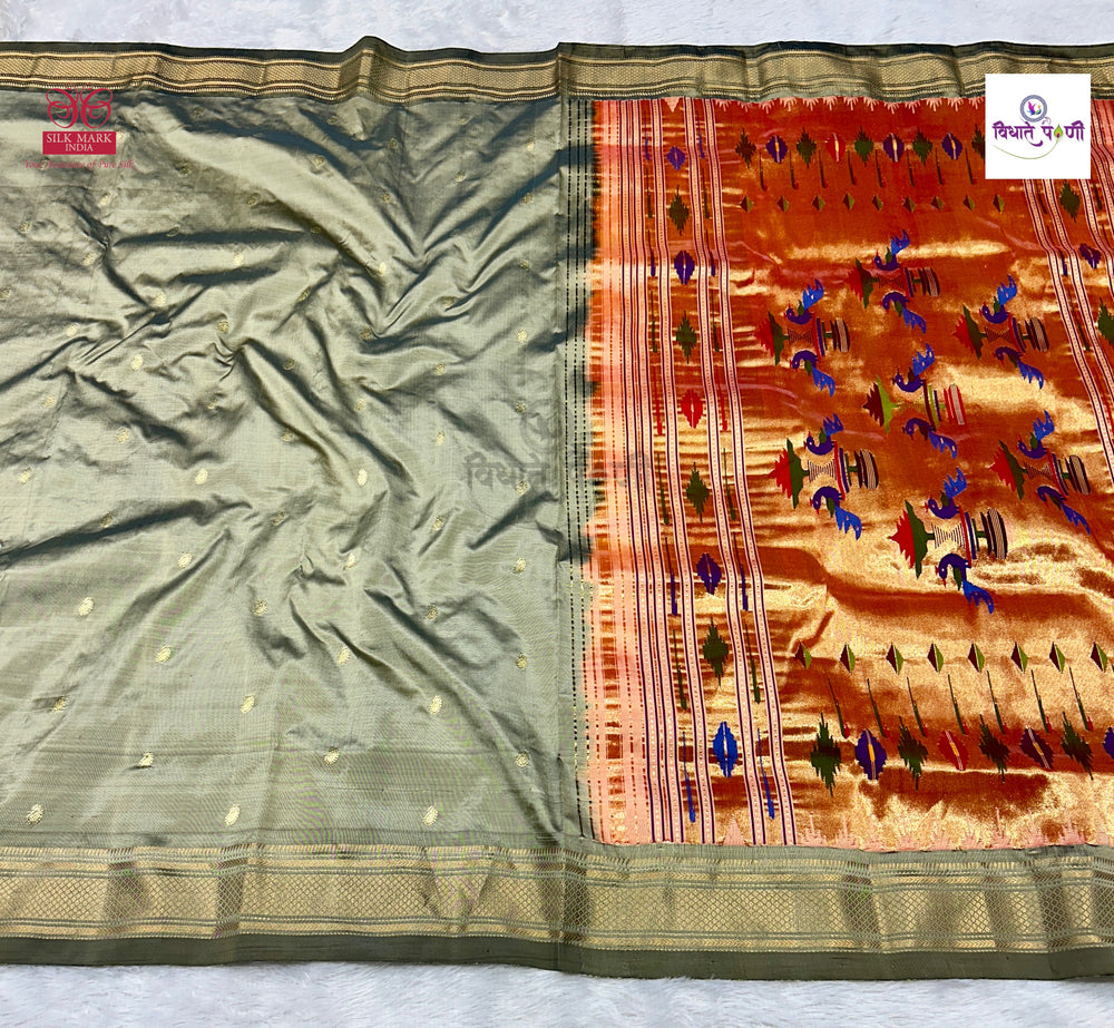 Handloom Pure Silk Double Pallu Paithani Saree