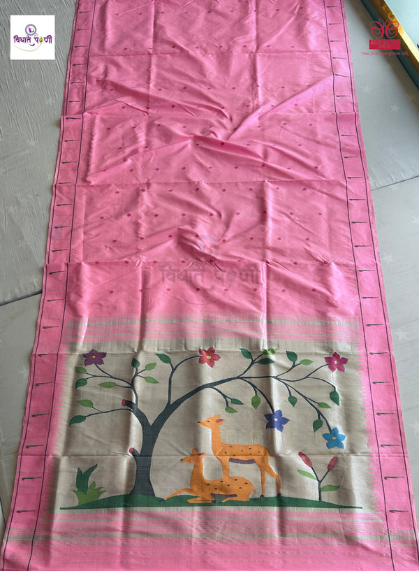 Handloom Pure Silk Single Munia Paithani Saree - 3