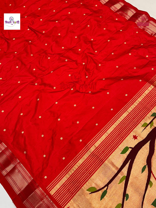 Handloom Pure Silk Paithani Saree- Designer Pallu