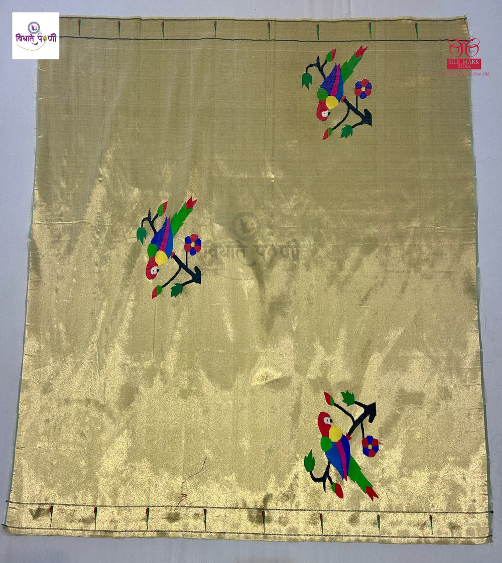 Handloom Pure Tissue Paithani Blouse Piece - 9