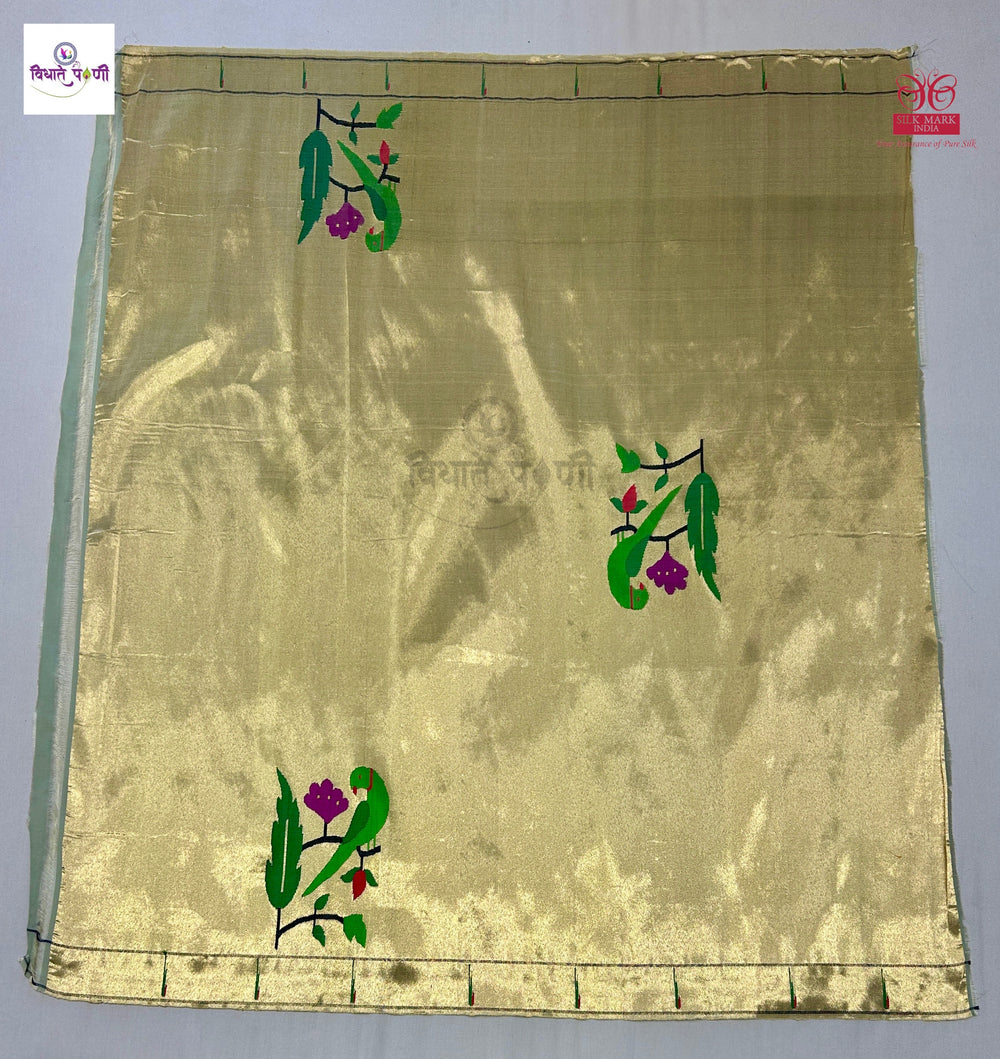 Handloom Pure Tissue Paithani Blouse Piece - 7