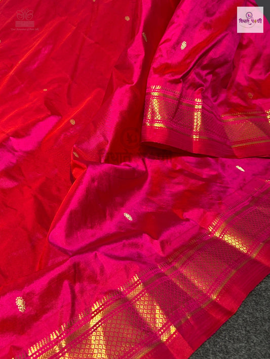 Handloom Pure Silk Double Pallu Paithani Saree