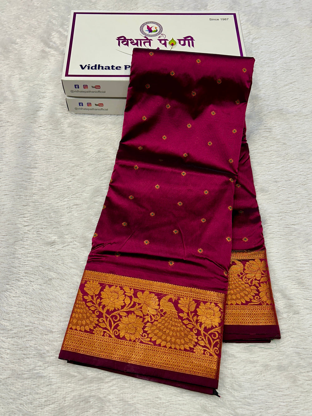 Kalanjali Soft Silk Paithani Saree - Wine