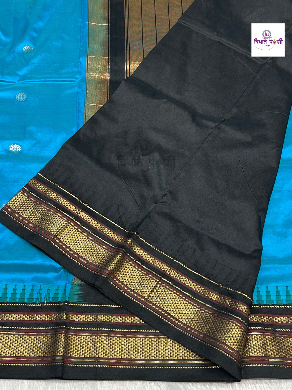 Traditional Pure Silk Irkal Butta Sarees - Sky Blue