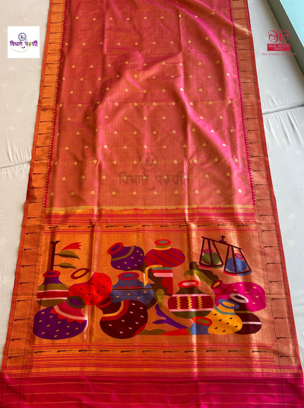 Handloom Pure Silk Single Munia Paithani Saree - 4