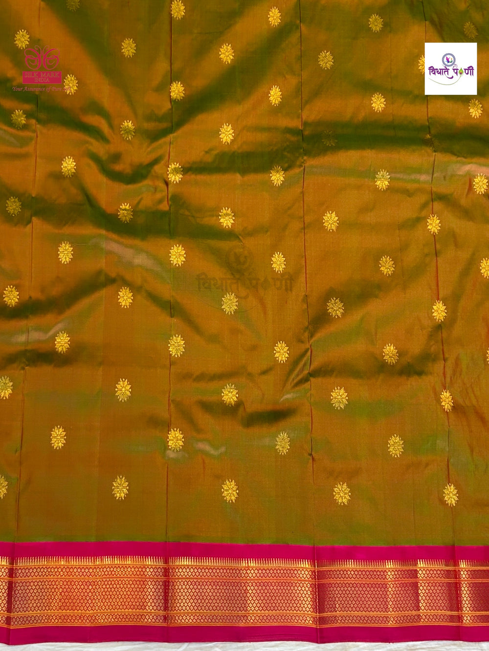 Handloom Pure Silk Maharani Paithani Saree- Anjeri