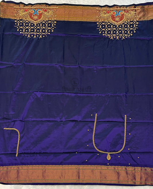 Kalanjali Semi Paithani Saree- Designer Work Blouse