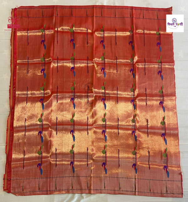 Handloom Pure Tissue Paithani Blouse Piece - 3