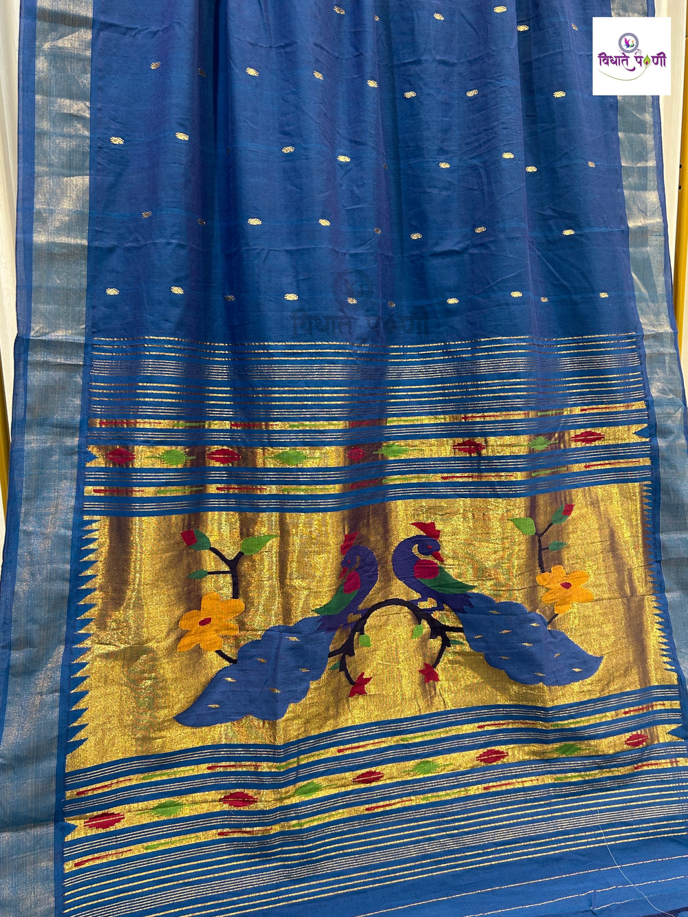 Handloom Pure Cotton Paithani Saree- Elagant Peacock