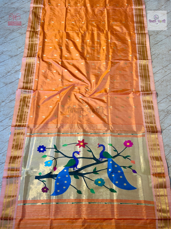 Handloom Pure Silk Designer Pallu Paithani Saree
