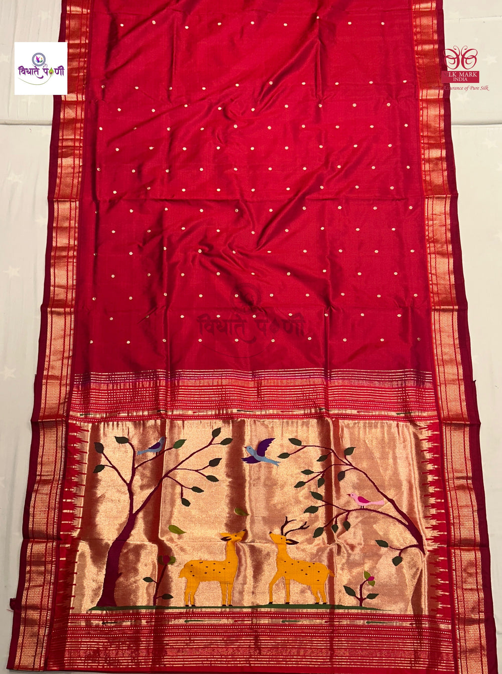 Handloom Pure Silk Paithani Saree - Designer Pallu