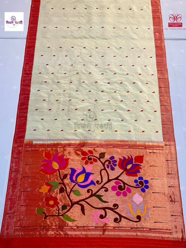 Handloom Pure Tissue Single Munia Paithani Saree - 1