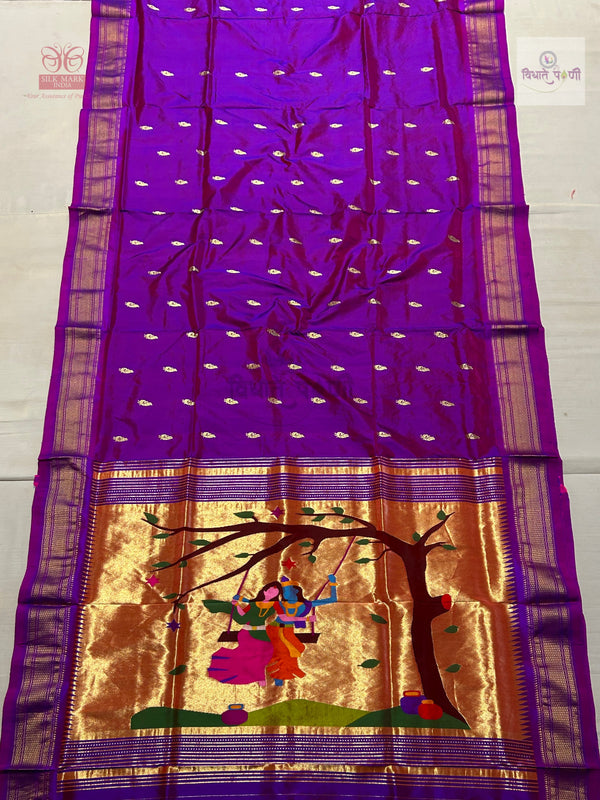 Designer Pallu Paithani Saree - Radha Krishna