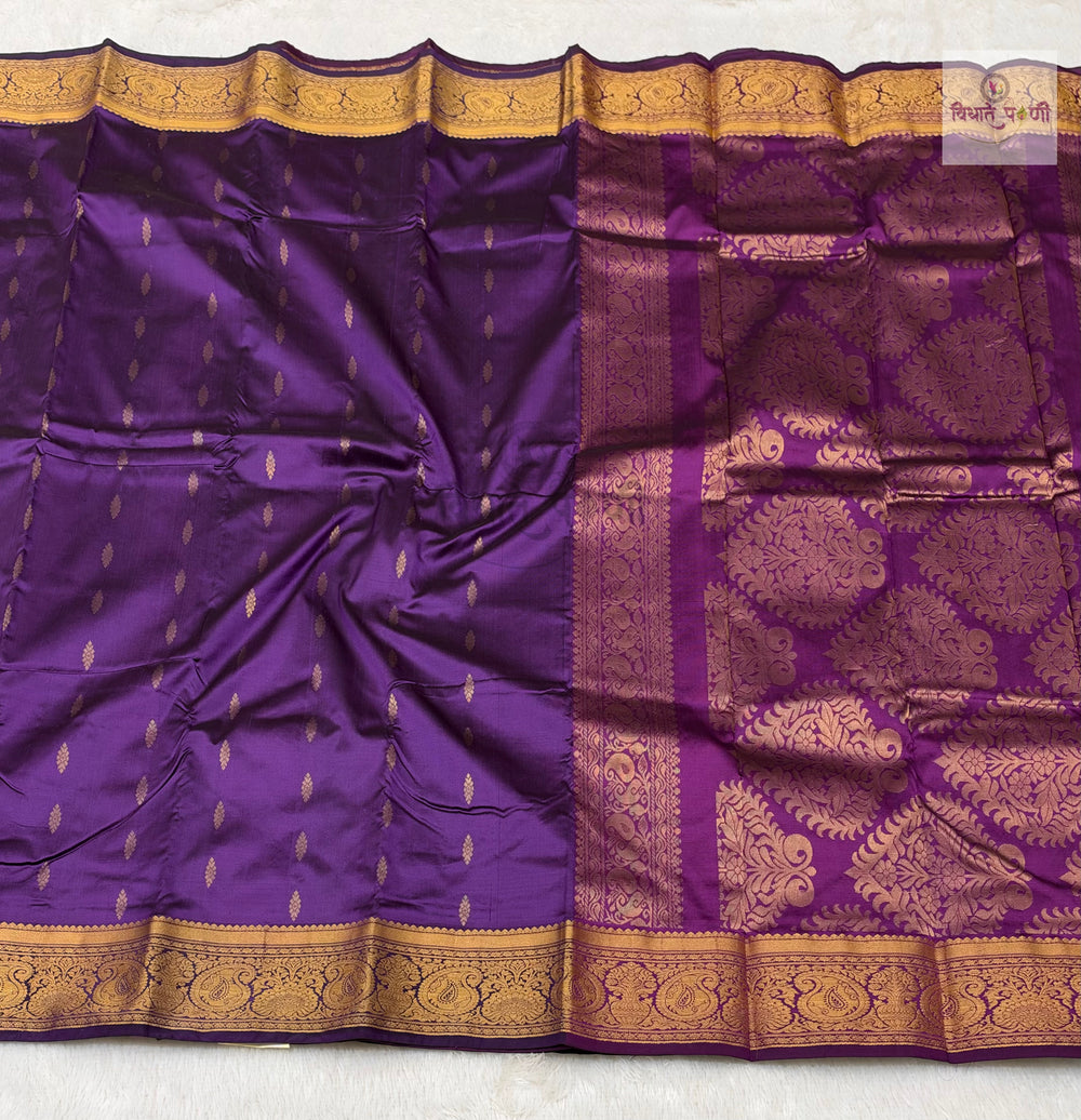 Kanjivaram Pure Silk Saree- Purple