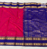 Kanjivaram Pure Silk Saree- Red Pink Mix