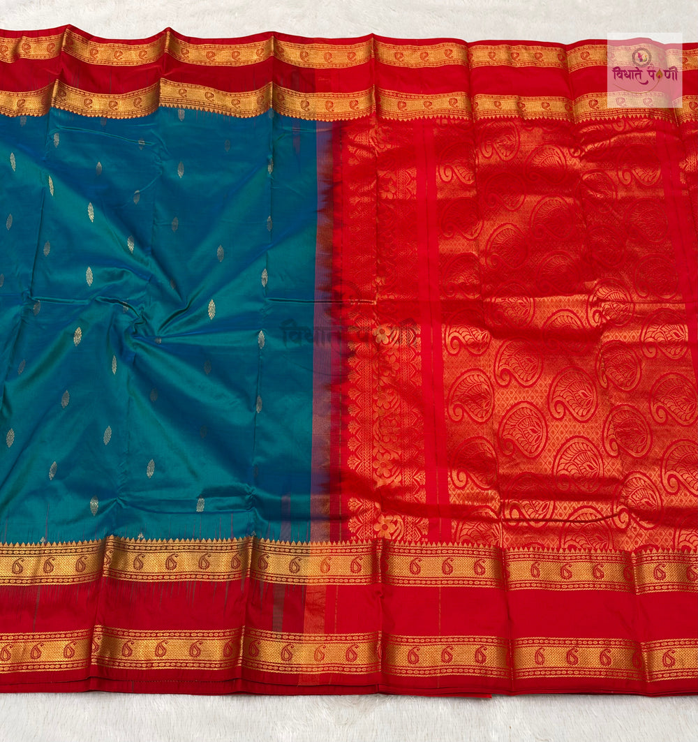 Kanjivaram Pure Silk Saree- Sea Green