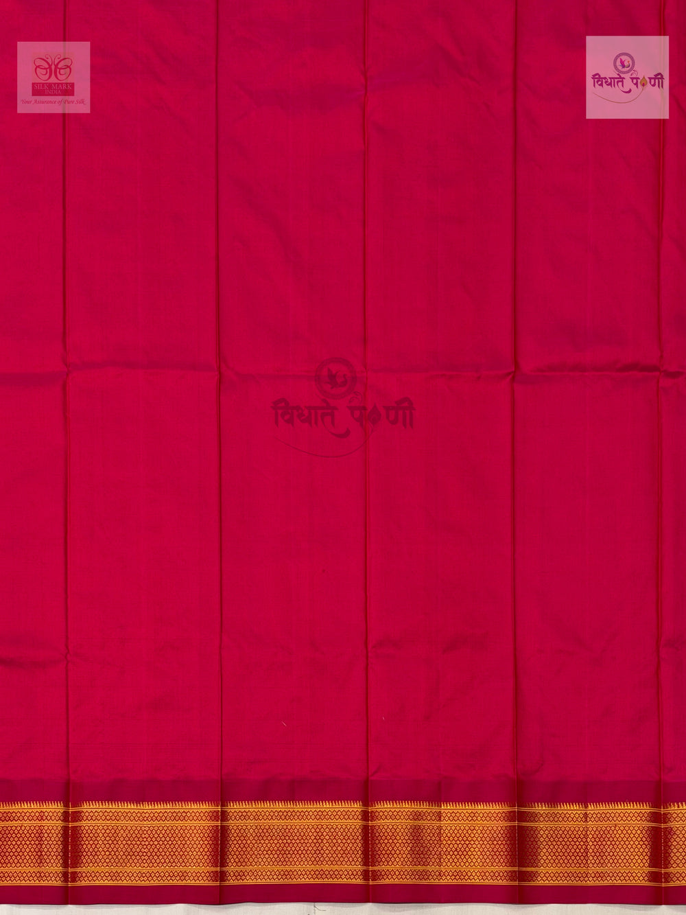 Handloom Pure Silk Kalanjali Paithani Saree- Lemon Orange Mix — blouse piece — Vidhate Paithani, Yeola