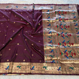 Brocade Soft Silk Paithani Saree- Wine