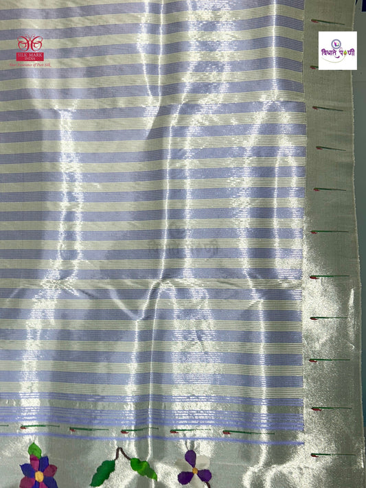 Handloom Pure Silk Single Munia Border Paithani Saree