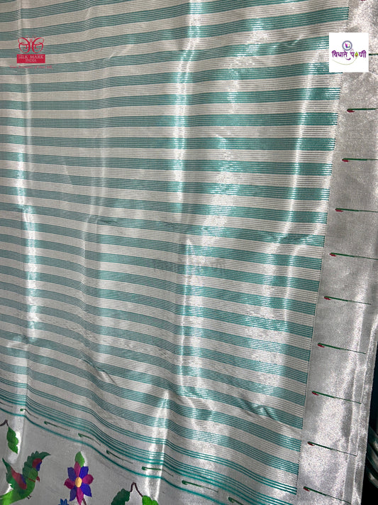 Handloom Pure Silk Single Munia Border Paithani Saree