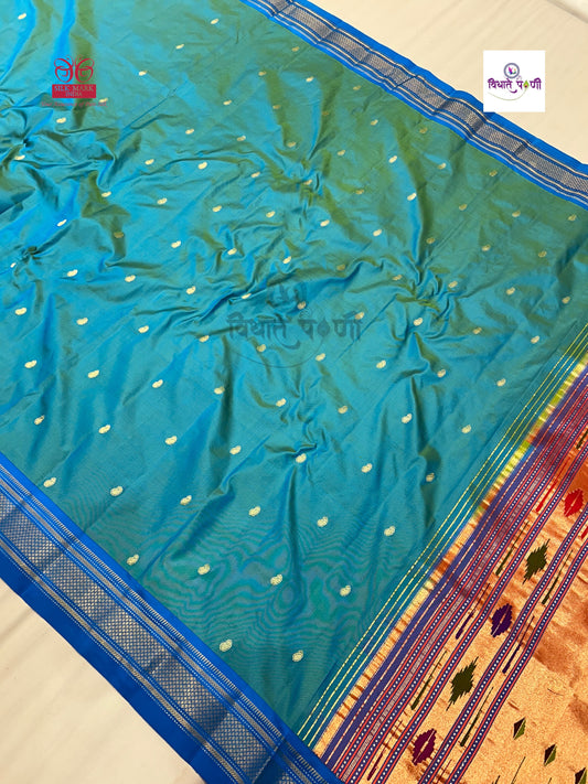 Handloom Pure Silk Double Pallu Paithani Saree