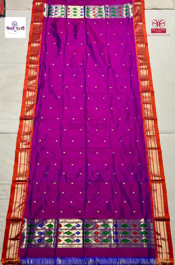Handloom Pure Silk Paithani Dupatta - 4