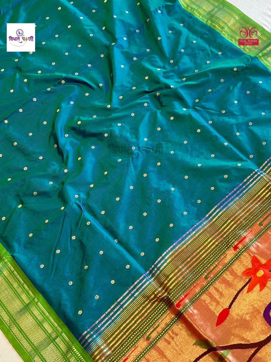 Handloom Pure Silk Paithani Saree- Designer Pallu