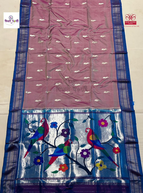 Handloom Pure Silk Paithani Saree - Designer Pallu - 14