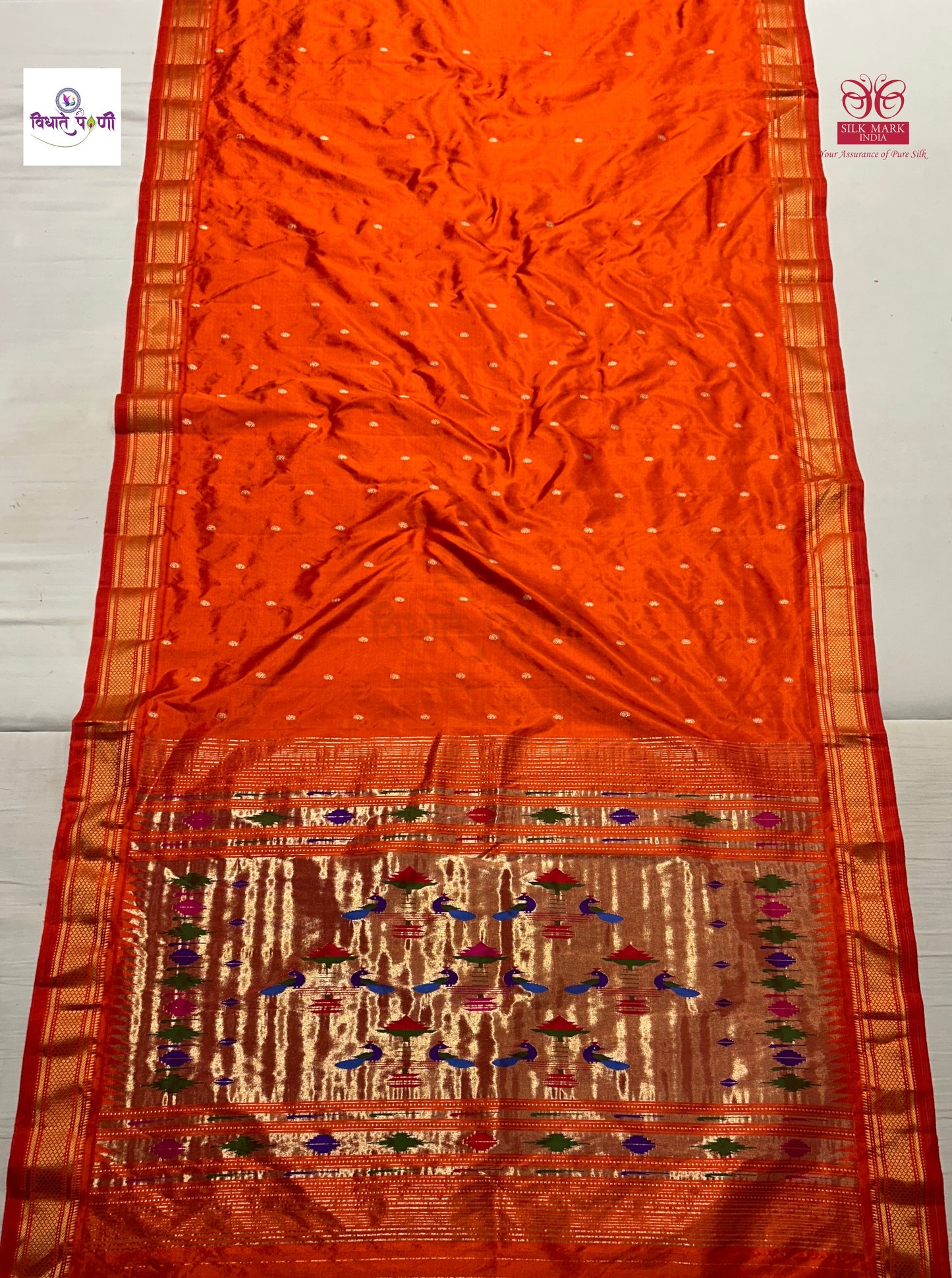 Handloom Pure Silk Double Pallu Paithani Saree