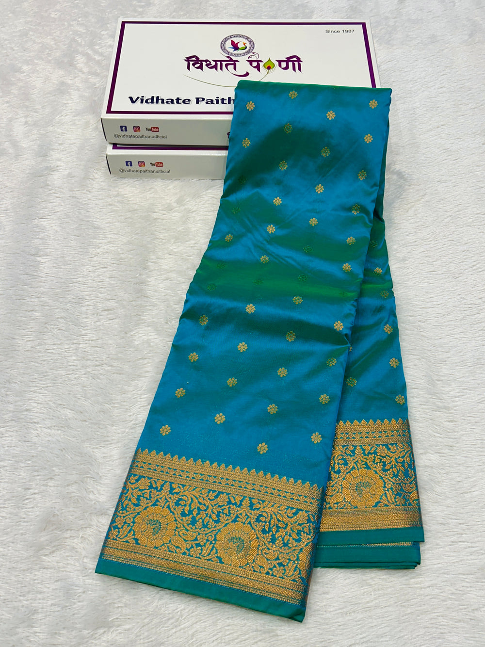 Kanjivaram Soft Silk Saree - Turquoise