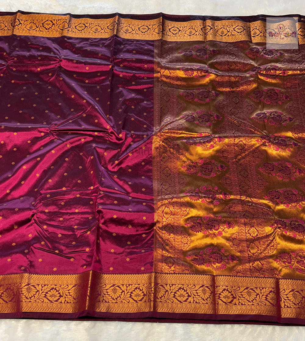 Kanjivaram Soft Silk Saree - Wine