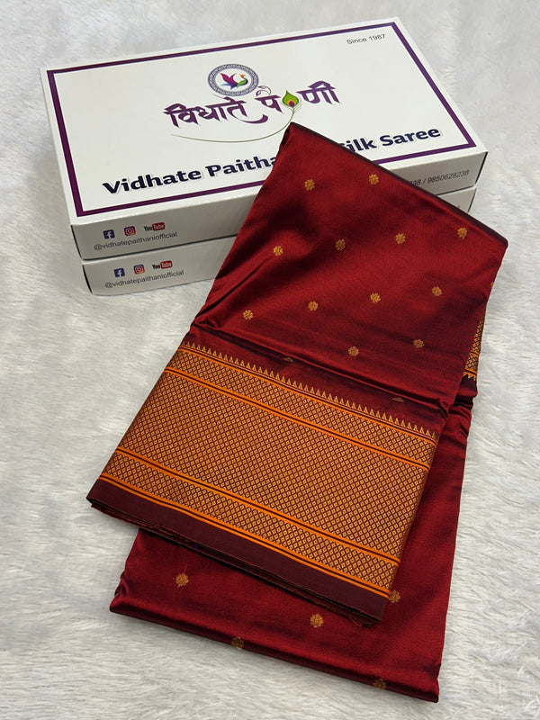 Kalanjali Soft Silk Paithani Saree - Maroon